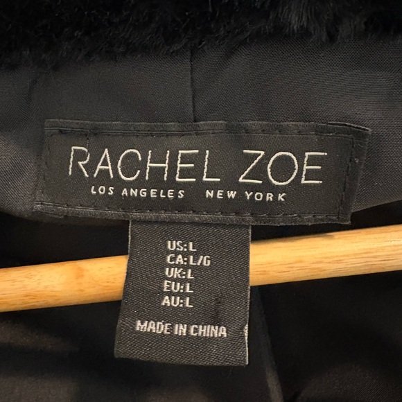 Rachel Zoe: Women's Black Faux Fur Coat - Picture 5 of 5